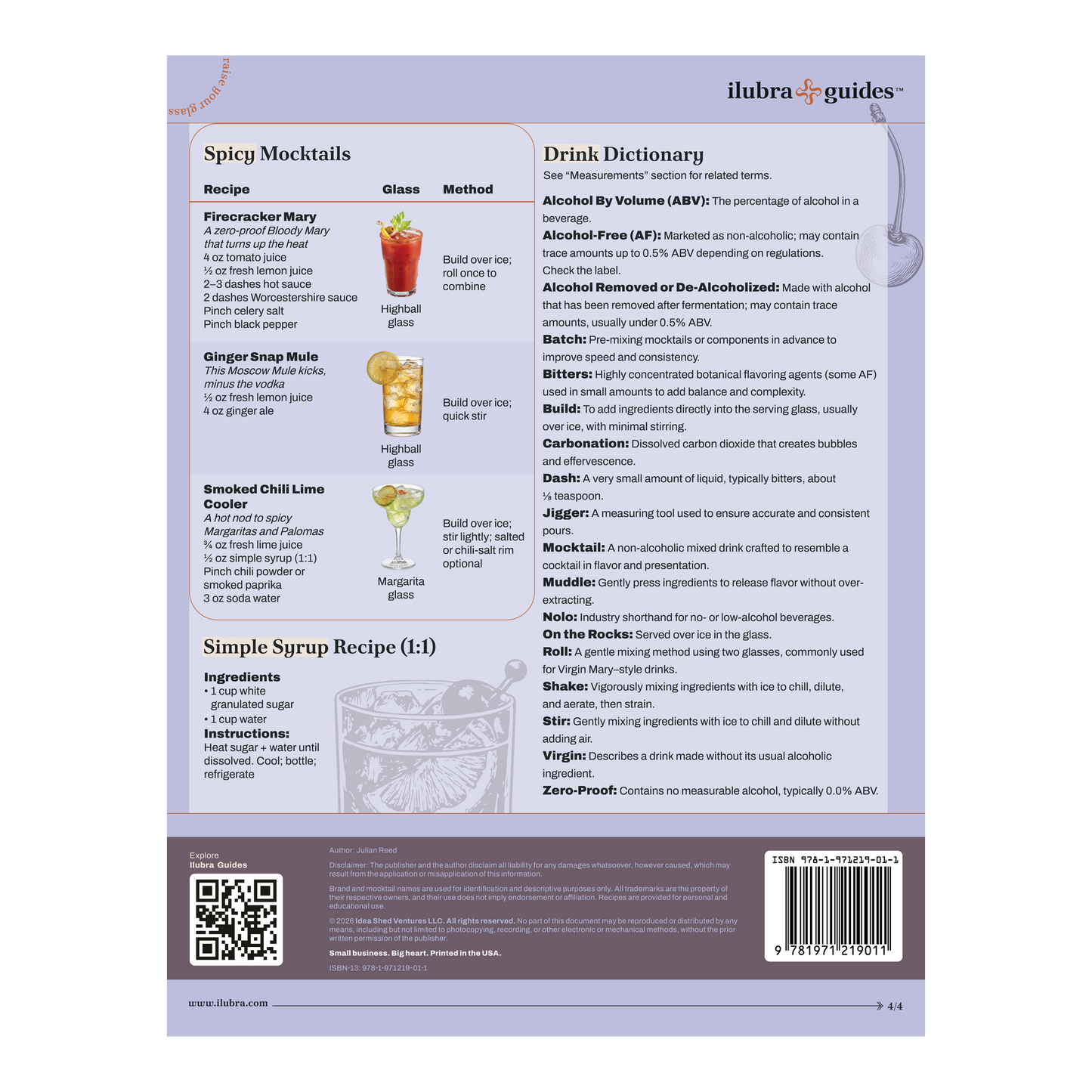 Mocktails Recipe Guide: Your At-a-Glance Companion (Laminated Print)